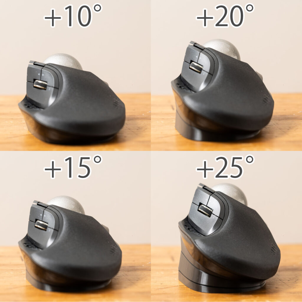 HUGE PLUS エルゴノミクス傾斜スタンド角度比較